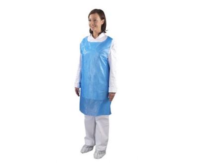 Set 100X Aprons, Single Use, Protective, Pvc Material, Blue Color