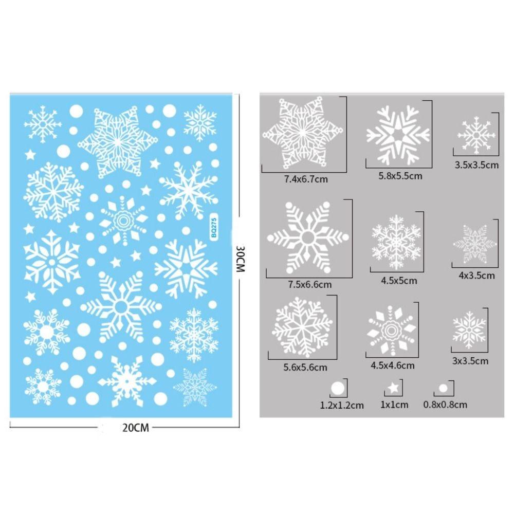 Snowflake Electrostatic Snowflake Sticker Anti-collision Reusable Snowflake Window Sticker PVC Xmas Glass Sticker Home Decals