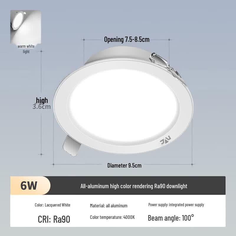 NVC 6W LED Recessed Downlight