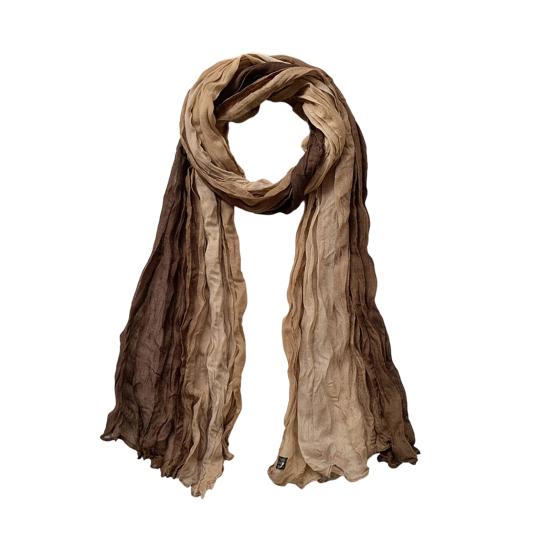 Scarf Shawl Two-Color Gradient Design Pleated Scarf Warm Neck Wrap Cold Weather Neck Warmer Fashion Accessories