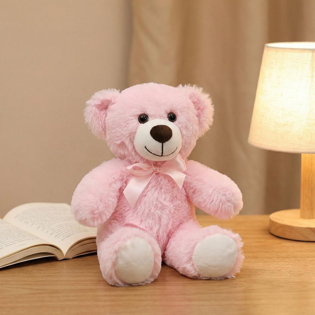 Bear Plush Toy With Bow, Teddy , Comforting And Sleep Inducing Doll.