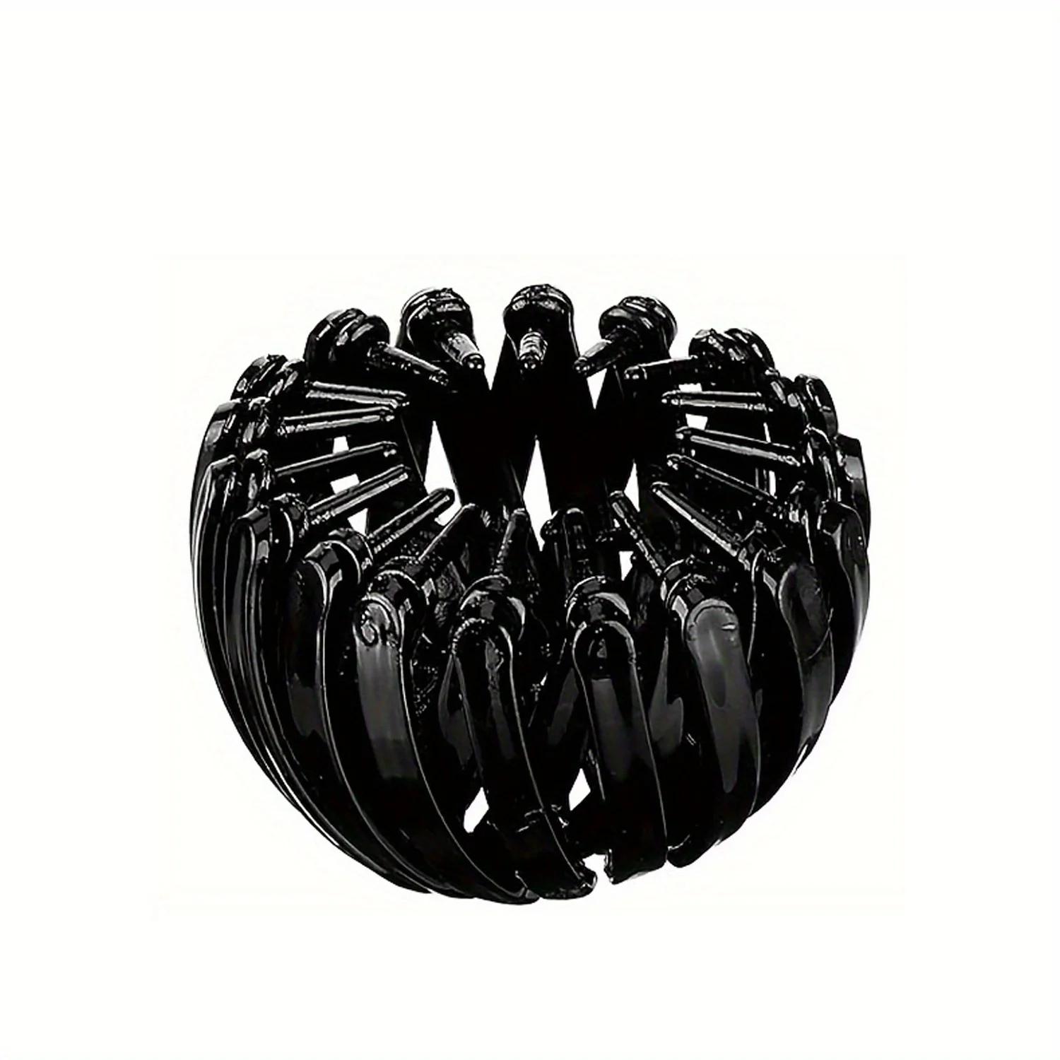

Fashionable Bird s Nest Magic Hair Clip for Women,Ponytail Hairband,Retro Geometric Elastic Hairband,Round Bun Hair Clip чорний