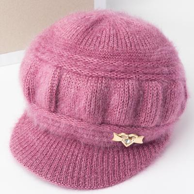 Autumn and Winter New Medium and Old Hats Women's Knitted Wool Hats Women's Fleece Thermal Ear Protection Hats Mother Hats
