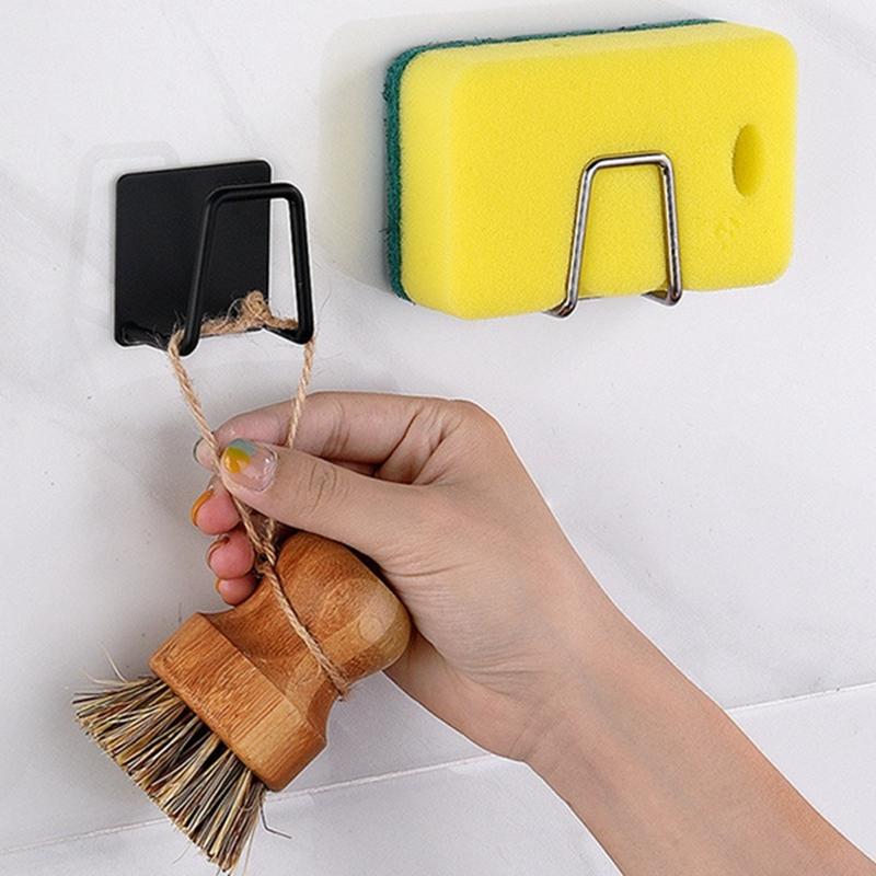 Kitchen Accessories Punch Free Sponges Holder Storage Hook Shelf Bathroom Stainless Steel Storage Holder Bathroom Accessories