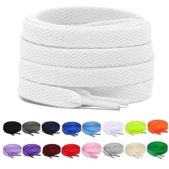 Ezfishoom Shoelaces Flat 2 Pairs (4 Pieces) 8mm Width Rubber Laces Plain Stylish Sneakers Athletic Shoes Sports Men Women
