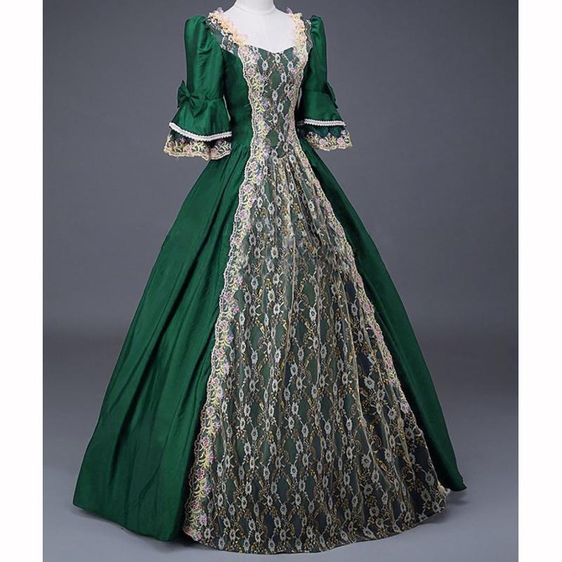Vestidos Longos Maxi de Festa de Baile Medieval Renascentista Femininos Vestidos de Cosplay de Halloween Vestidos