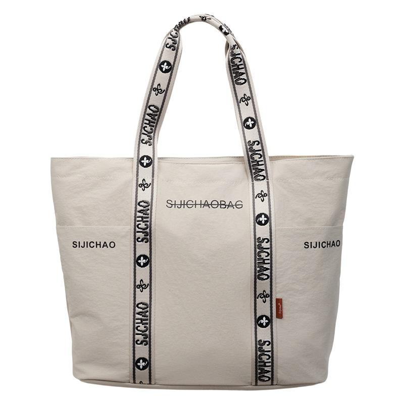 Casual Large-capacity Canvas Bag Women's Fashion Shoulder Commuter Tote Bag Versatile Class Tote Bag