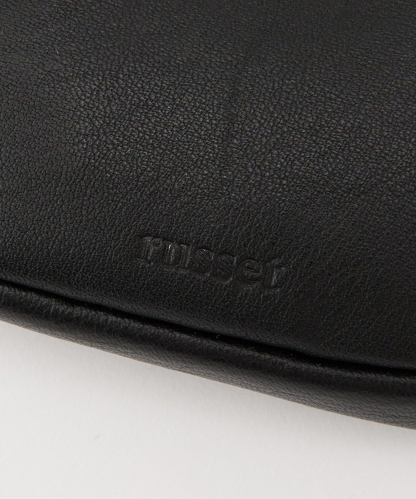 Russet Soft Leather Horizontal Pouch with Carabiner, RUZ1052189A0003, Free Size, Black