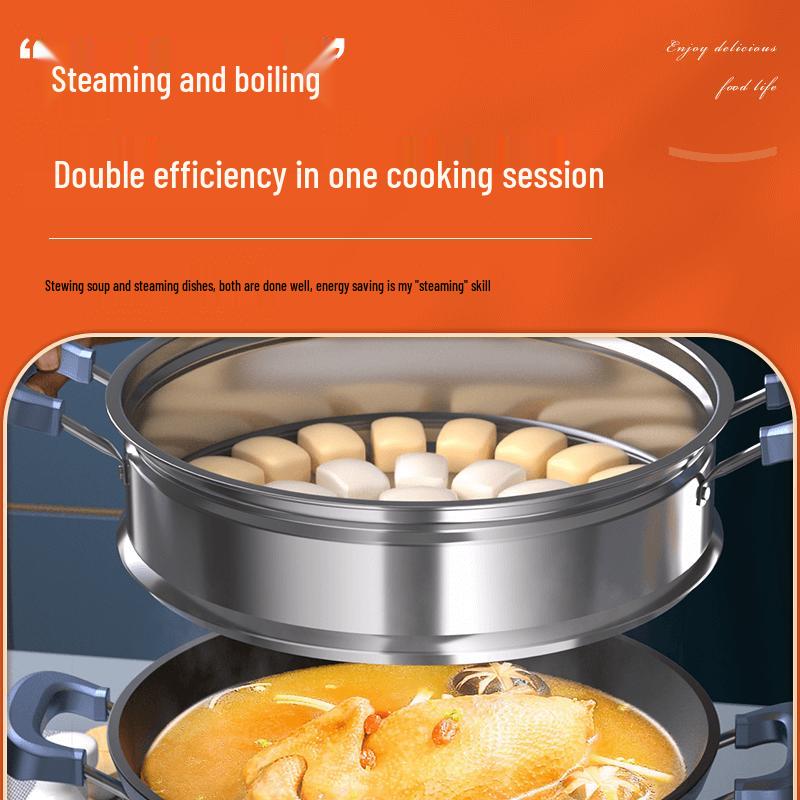 Aux 34CM Multi-functional Electric Steamer and Wok