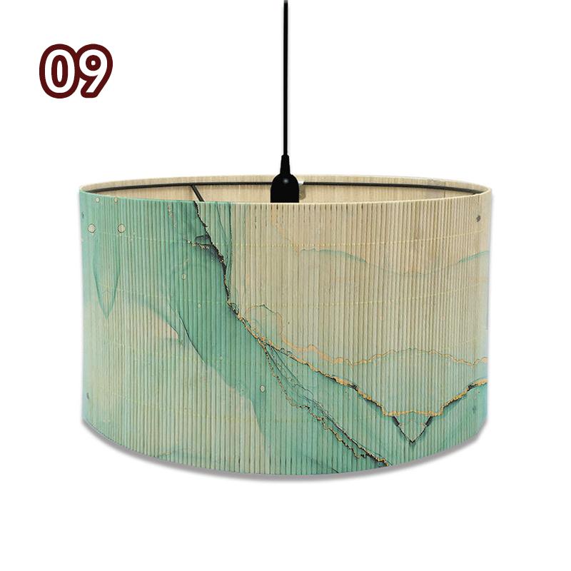 European Style Marble Pattern Lampshades Cafe Home Homestay Decor Bamboo Art Chandelier Light Cover Wall Lamp Shade E27
