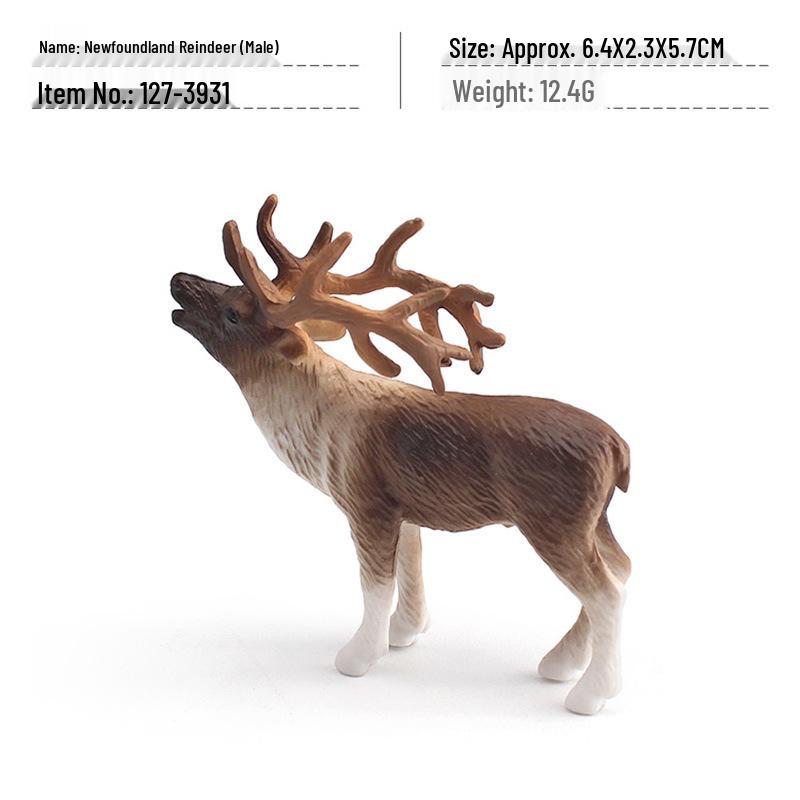 Wildtier-Modellset für Kinder: Rentier, Polarfuchs, Braunbär, Luchs, Biber, Weißkopfseeadler, Malaiischer Tapir