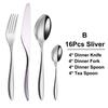 6/16/20/24Pcs Sliver Tableware Stainless Steel 304 Cutlery Set Western Knife Fork Spoon Mirror Dinner Set  Elegant Flatware