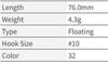 Sale OSP Bent Minnow 76F Floating Minnow Lure PH-87 (6228)
