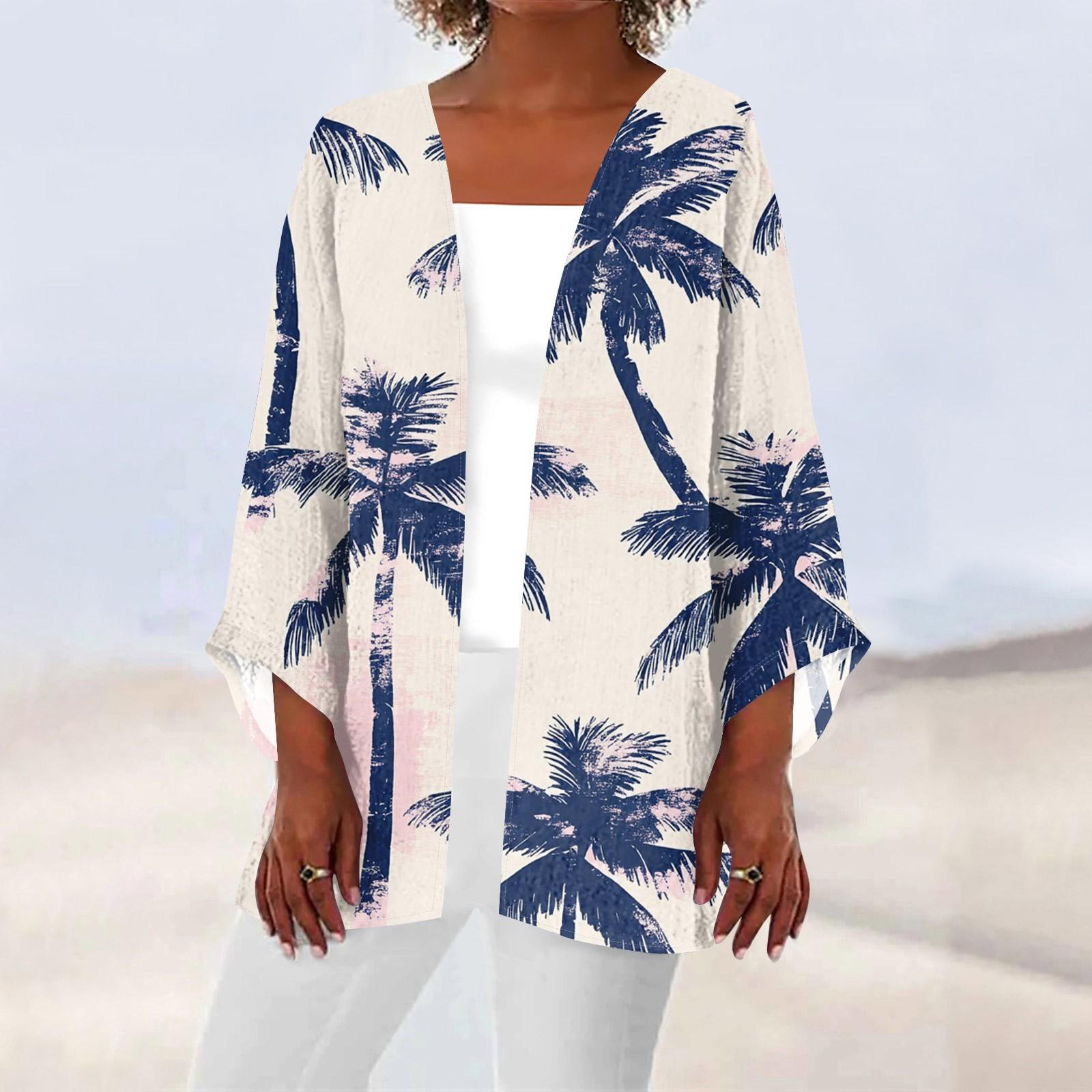 

Женская повседневная модная пляжная легкая куртка средней длины с принтом «Океан-Три» XXXXL розовый