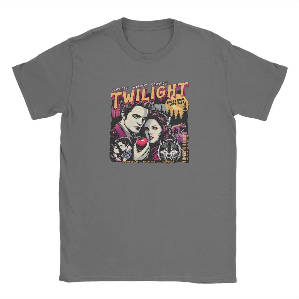 Twilight Saga Comic Retro T-Shirts Men Amazing Pure Cotton Tee Shirt Round Neck Short Sleeve T Shirts Plus Size Clothing