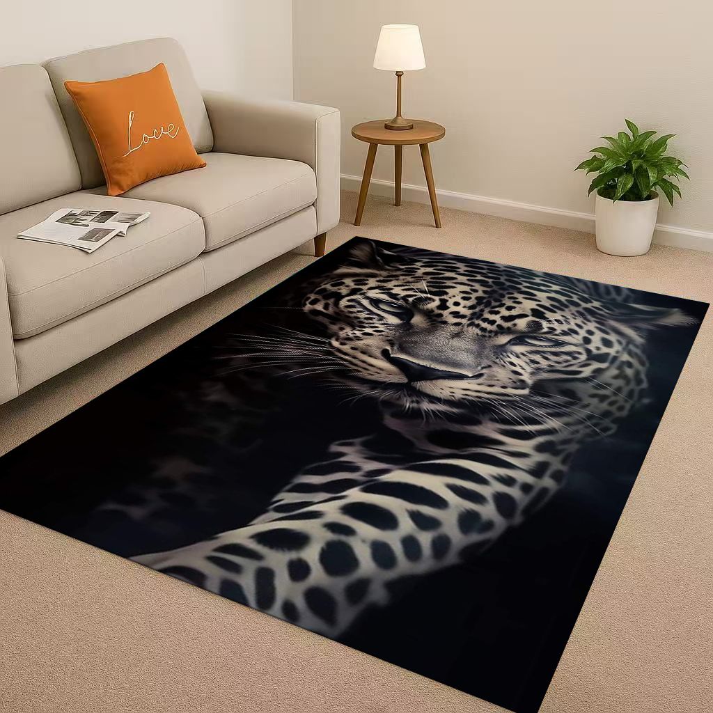 3D Cheetah Leopard Beast Living Room Non Slip Area Rug Soft Carpet for Bedroom Playroom and Sofa ,Easy Clean Home Decor Doormat