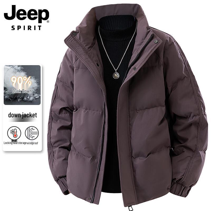 Мужская зимняя ретро-куртка JEEP SPIRIT с воротником-стойкой, 90% пуха 3XL