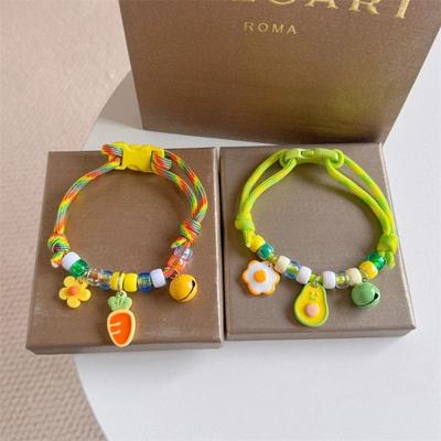 Fashion Colorful Pet Braided with Bells Cat Puppy Collar Adjustable Pet Jewelry Chihuahua