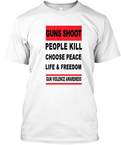 

Guns Shoot People Kill T-Shirt Made in the USA Size S to 5XL S