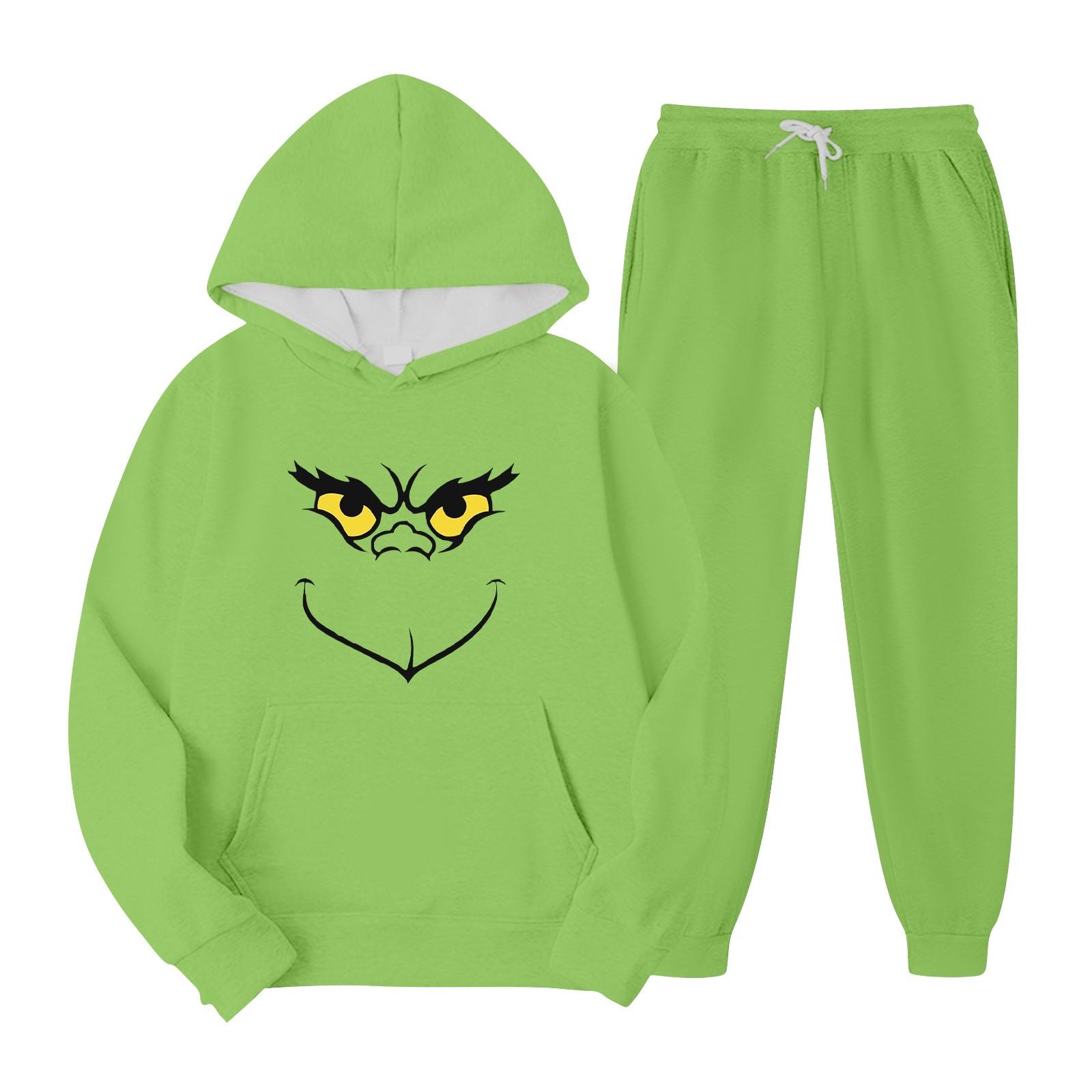 

Женский повседневный модный пуловер с капюшоном и круглым вырезом, свободные рукава с принтом и свитер с круглым вырезом, комплект из двух предметов XXL