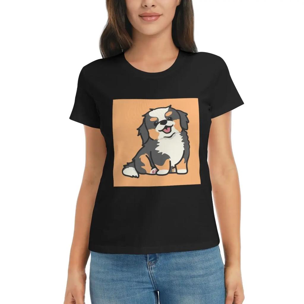Women TShirt Cute Bernese Mountain Dog Puppy Summer Short Sleeve Tees Crew Neck Cotton T Shirts Clothes Tops Streetwear