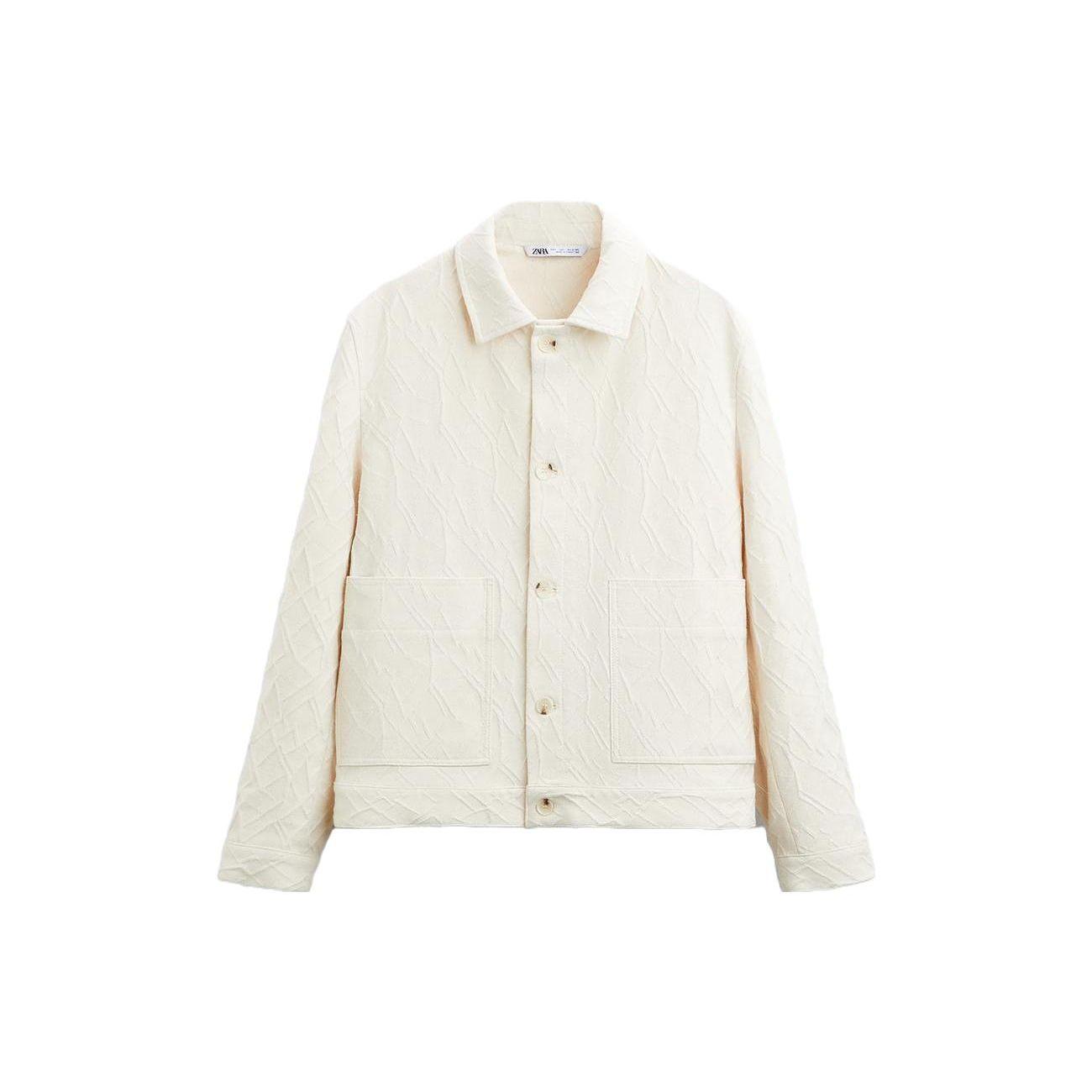 

Zara Collared Casual Long Sleeve Knit Top Men tops White 07484310251-33 L