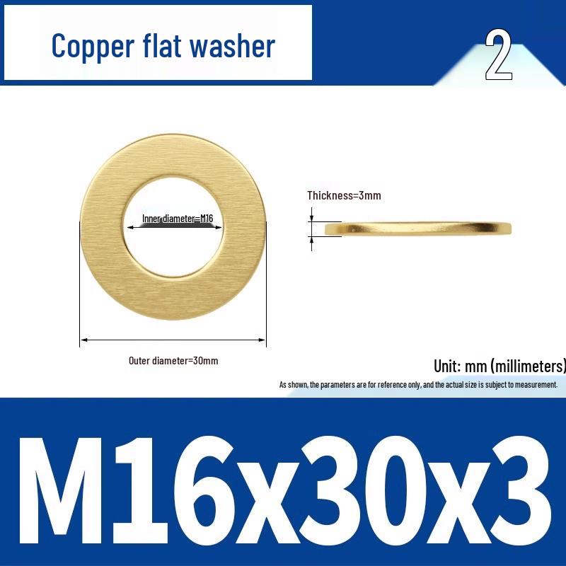 Ultra-Thin Brass Flat Washer Round Shim (Sizes M2-M20)