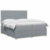 Box Spring Bed with Mattress Light Gray 200 x 200 cm Fabric