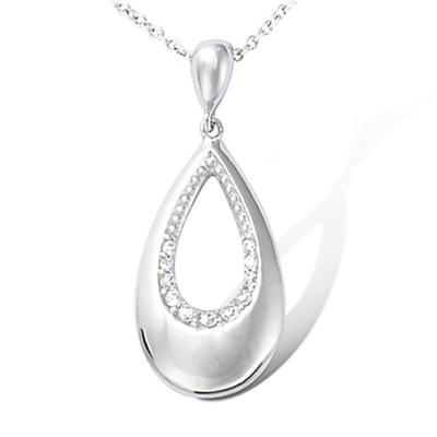 [N1549] - Silberanhänger 'Sissi' silber-weiß (rhodiniert) - 30x12 mm