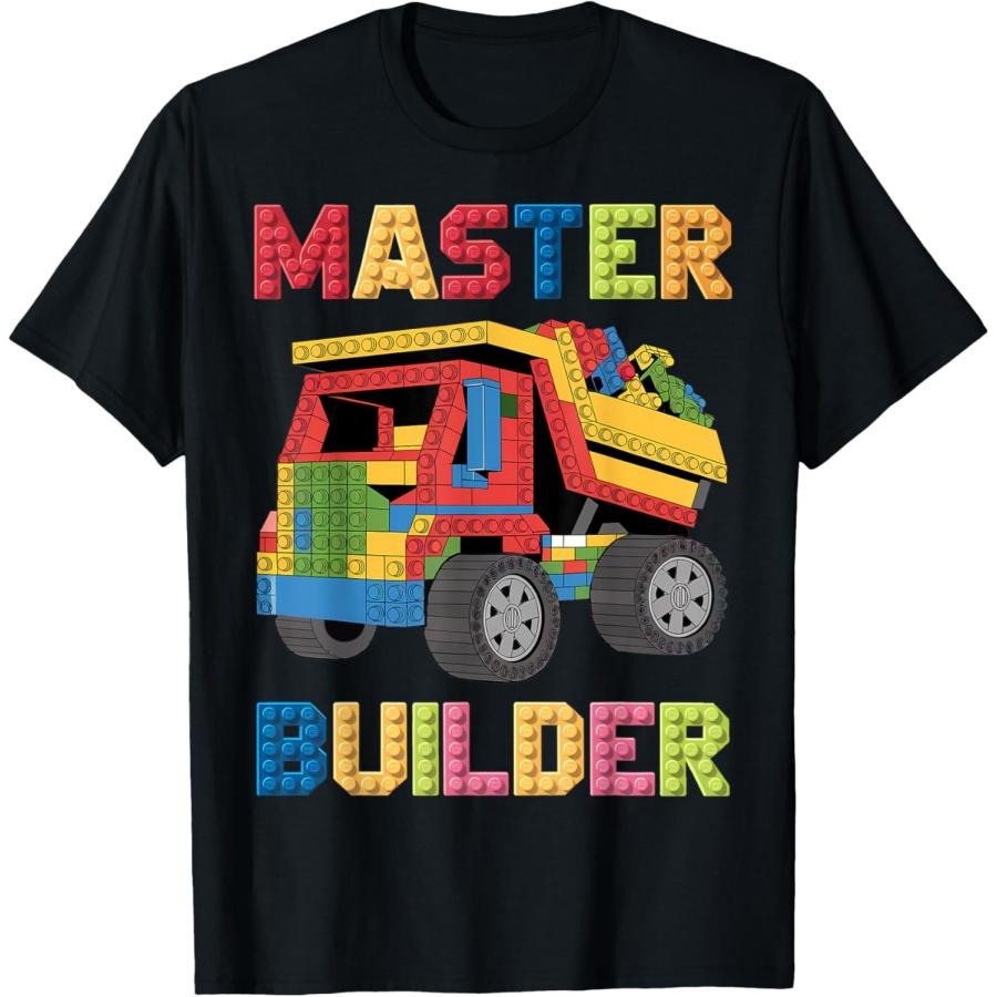 Master Builder Toys For Kids Men Building Blocks Dump Truck T-Shirt S