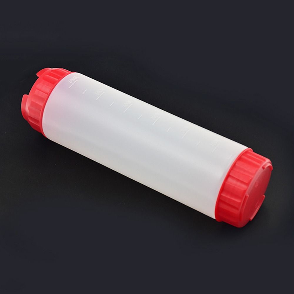 In First Out First Squeeze Sauce Bottle Double Head Salad Dressing Bottle Ketchup Picnic Cooker