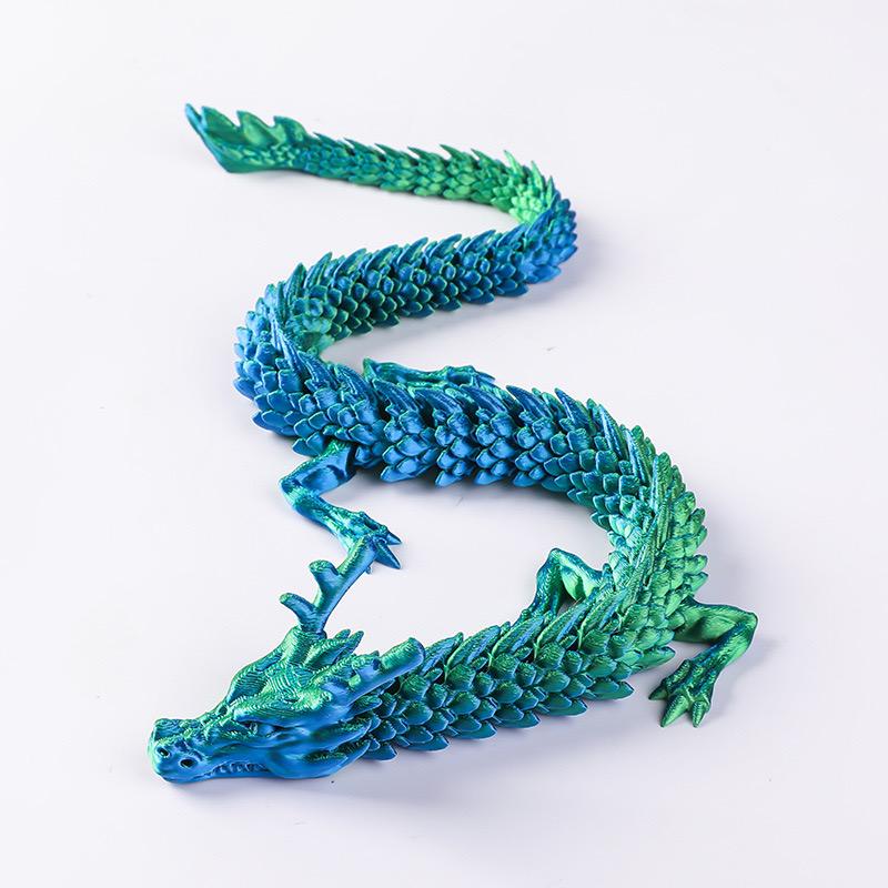 1pc Exquisite 3D Printed Chinese Dragon Ornament - Flexible Joints for Customizable Poses - Unique Anime-Inspired Collectible