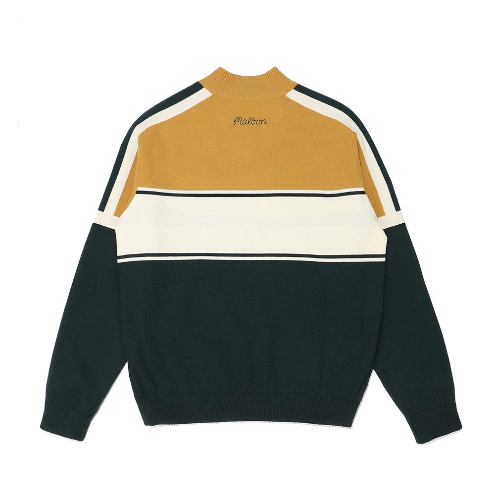 MALBON GOLF Malbon Script Half-Neck Sweater Yellow (Man)