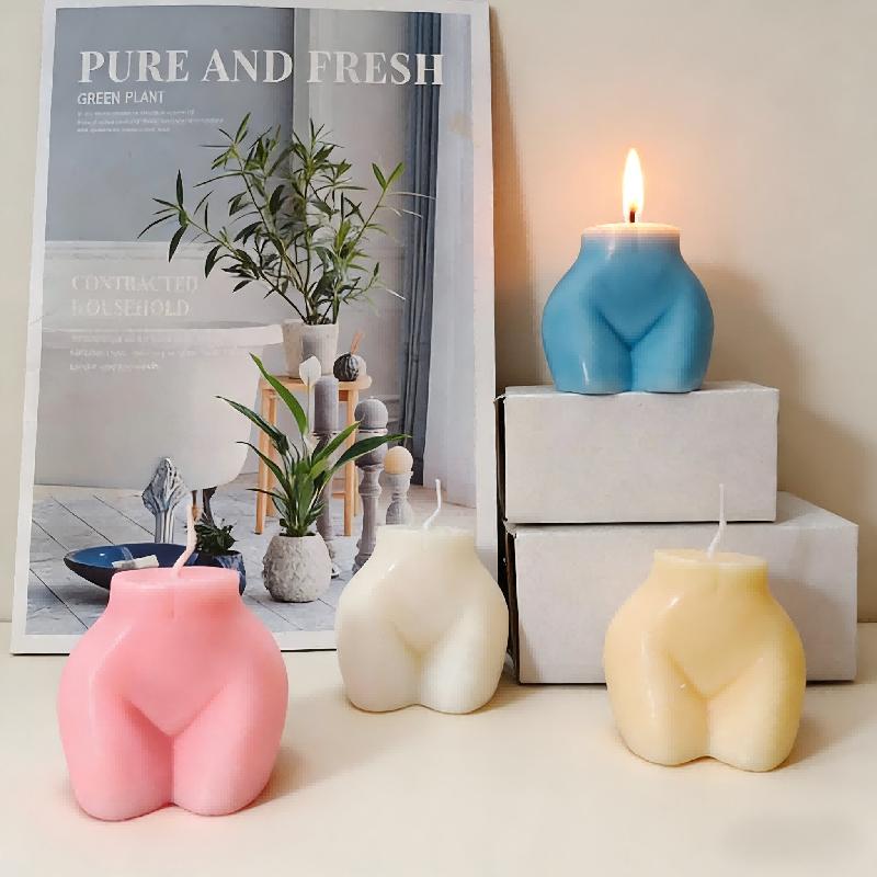 Bougie Parfumée Fesses 3D Moule en Silicone pour Bougie Corporelle Forme de Fesses 3D pour Bougie d'Aromathérapie Sculpture en Plâtre Outil d'Artisanat DIY