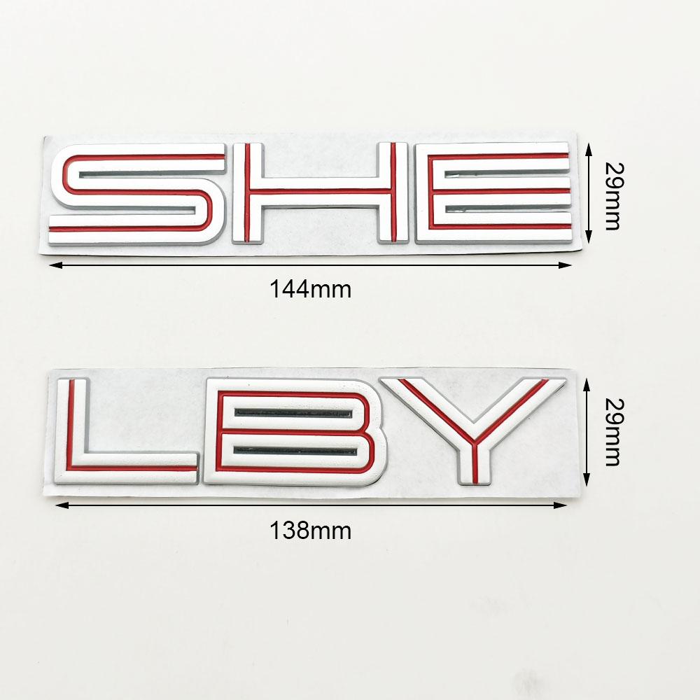 3D Metal Car Sticker Letters SHE LBY Logo Emblem Fender Door Rear Trunk Accessories