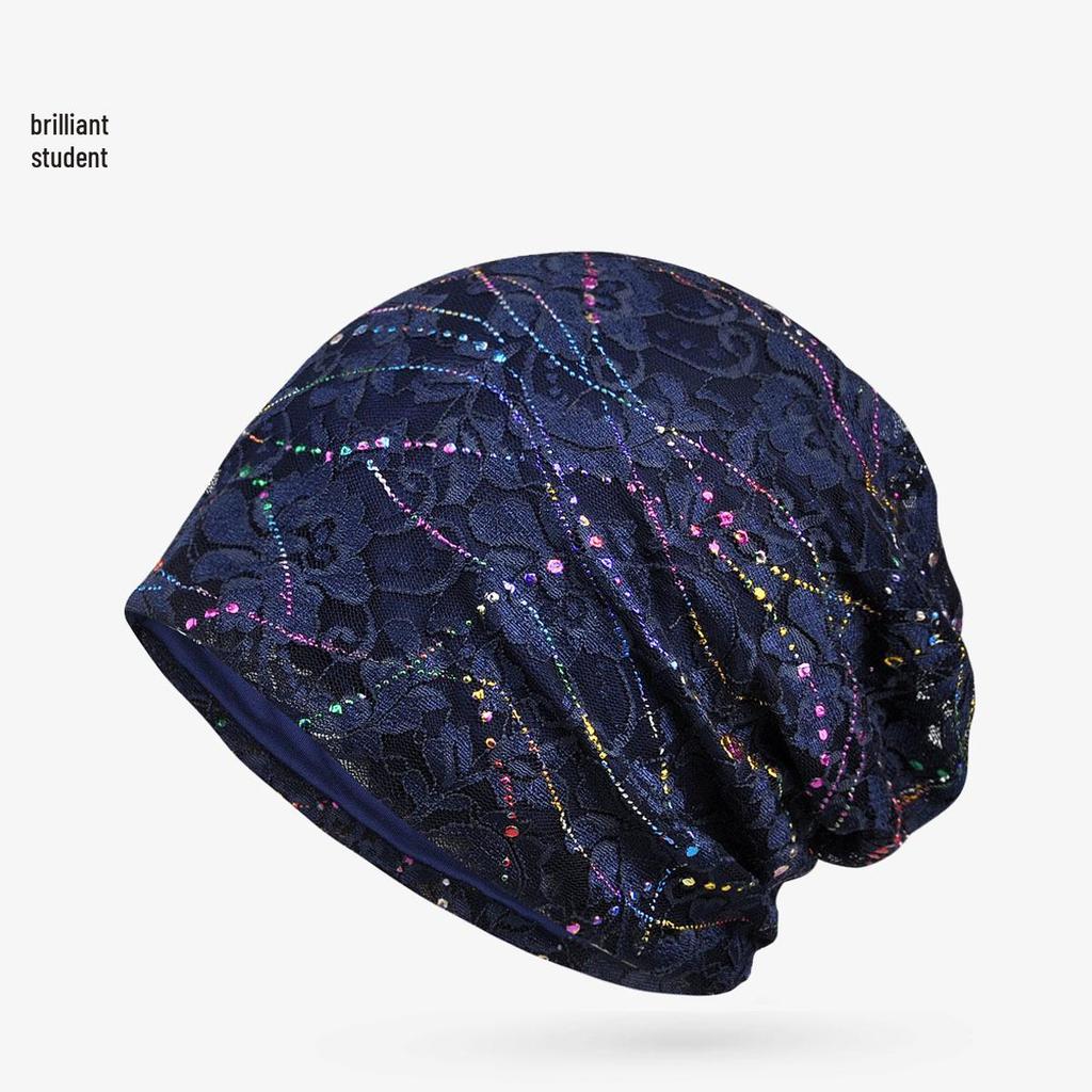 Breathable Double-Layer Lace Head Wrap for Women - Sun Protection Fashion Hat for Spring/Summer