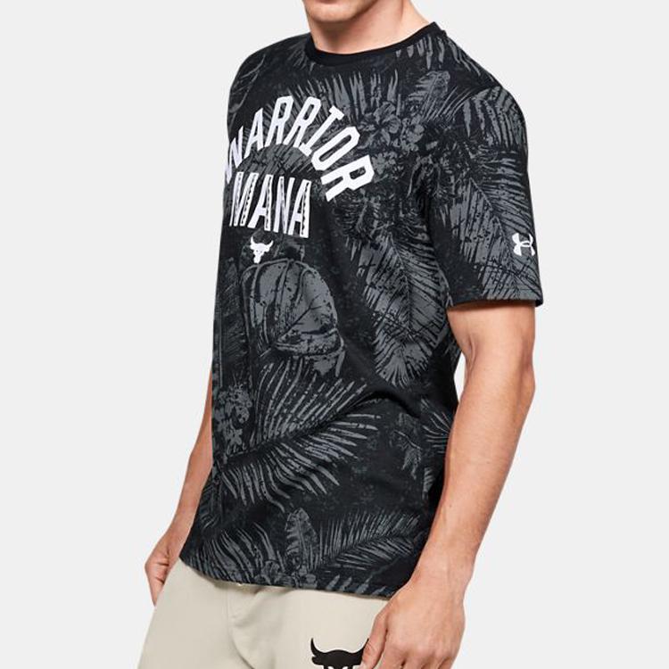 Under Armour Alphabet Print Straight-Cut Sports T-Shirt Men Tops Black 1351585-001