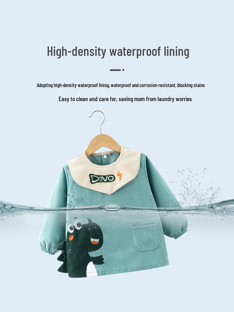 Waterproof Reversible Baby Coverall Bib for Eating, Painting & Play - Autumn/Winter Protective Outerwear for Children & Toddlers.