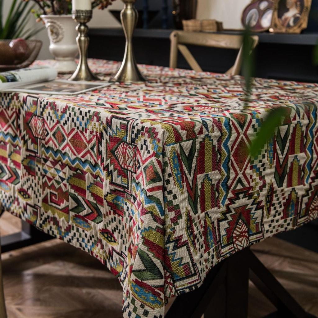 Culoare Față de Masă Stil Faimos Față de Masă Jacquard Model Față-Verso Față de Masă Groasă Geometric Boem