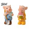 Mini Gardening Statues 2PCS Micro Landscape Ornaments, Pig Figurines, Durable Flowerpot Embellishments Resin Waterproof for Potted Plant Landscaping