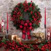 Red Berry Christmas Door Wreath: Holiday Wall Decoration