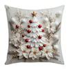 Federa di Natale Albero di Natale Renna Pupazzo di Neve Decorazione Atmosfera Divano Cuscino Decorativo in Lino