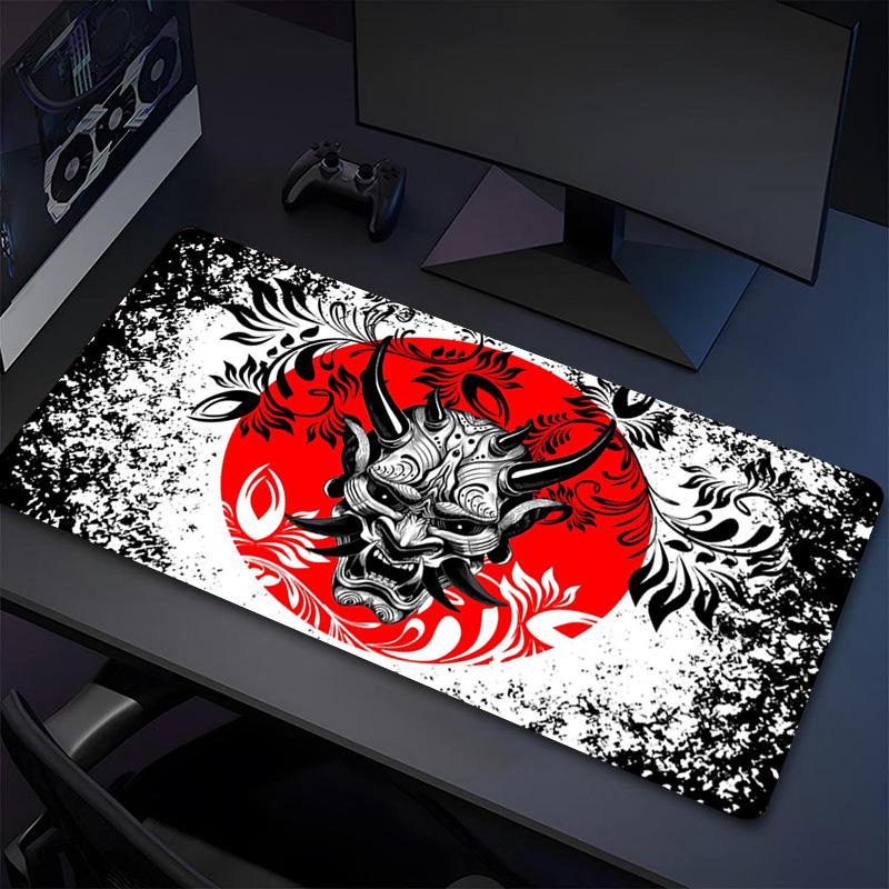 Japanese Demon Xl Gaming Mouse Pad Nonslip Rubber Base Stitched Edge Waterproof Desk Mat For Pc Laptop Gamer Office Computer Accessories C929100