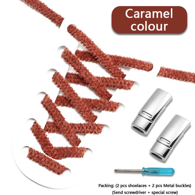 New Plush Elastic Laces Sneakers Magnetic Lock Shoelaces Without ties Kids Adult Flats No Tie Shoe laces for Shoes Accessories