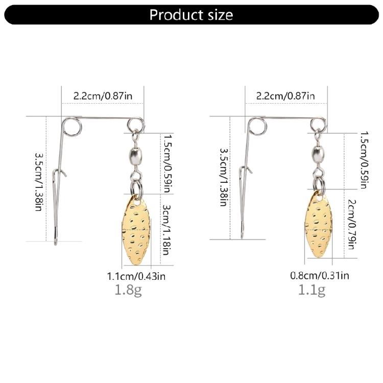 50Pcs Metal Spinner Fishing Lures Baits Spoon Swivels Tails Spinner Fishing Spinner Fishing Lures Baits Spoon Easy to Use