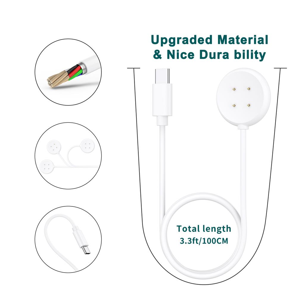 Schnellladekabel für Google Pixel Watch 2 Typ-C/USB Ladekabel Stromladekabel für Google Pixel Watch 2 Zubehör