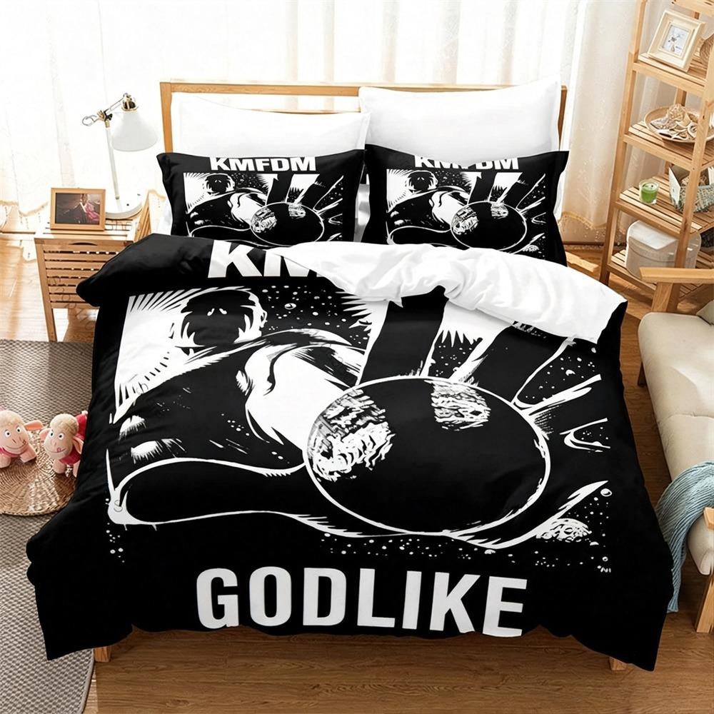 Hot K-Kmfdm Band Duvet Cover Pillowcase Bedding Set Adult Boy Girl Bedroom Decoration Children Gift Single Double Large Size