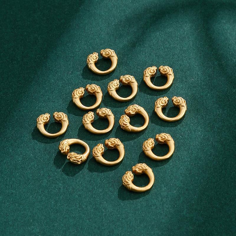 Ancient Inspired Chi Dragon Head Clasp Ring for DIY Bead String Accessories