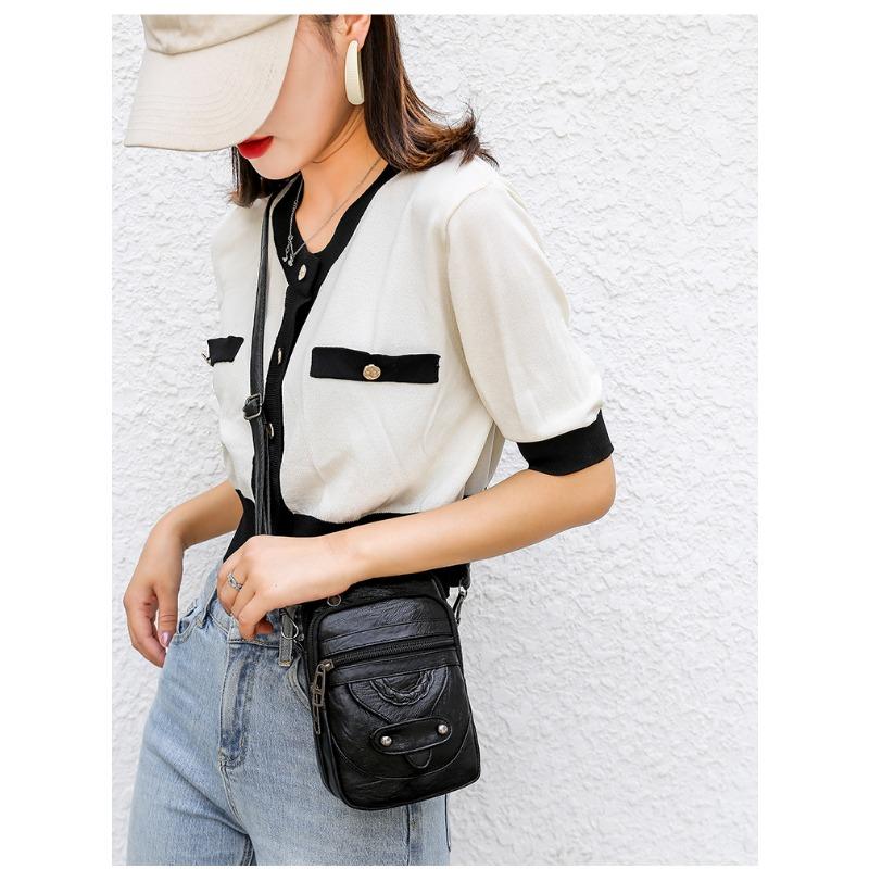 Women Crossbody Bag New Texture Shoulder Bag Phone Bag Soft Leather Chic Euro-American Style Mature Fashion Vintage Small Bag