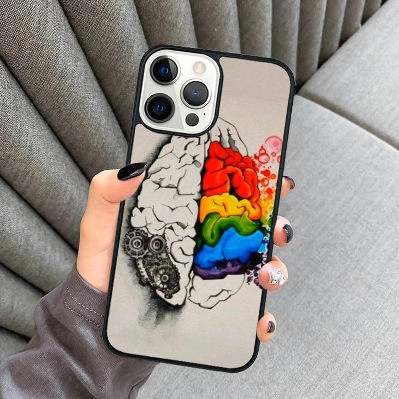 

Human Brain Art Phone Case For iPhone 17 Air 16 16e 15 13 14 Pro Max 11 12 Plus 2022 MAX Shell Cover coque iPhone 11pro max